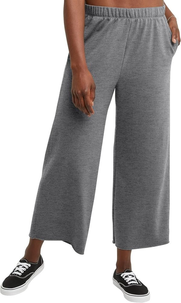 Jngrtsyjvip Fashion  Women's Originals Wide Leg Crop Pants, Retro Lightweight French Terry Pants, 25"