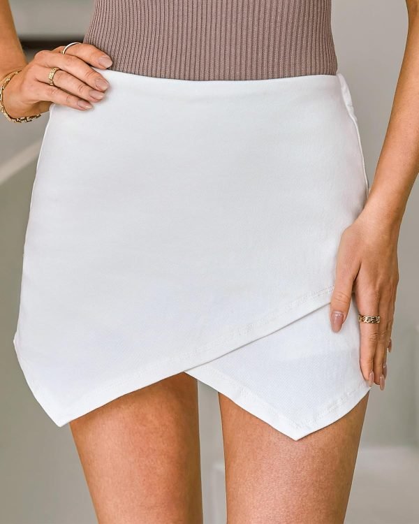 Jngrtsyjvip Fashion Jean Skorts for Woman High Waisted Pull On Stretchy Denim Wrap Skirt with Shorts Trendy Asymmetrical Skort