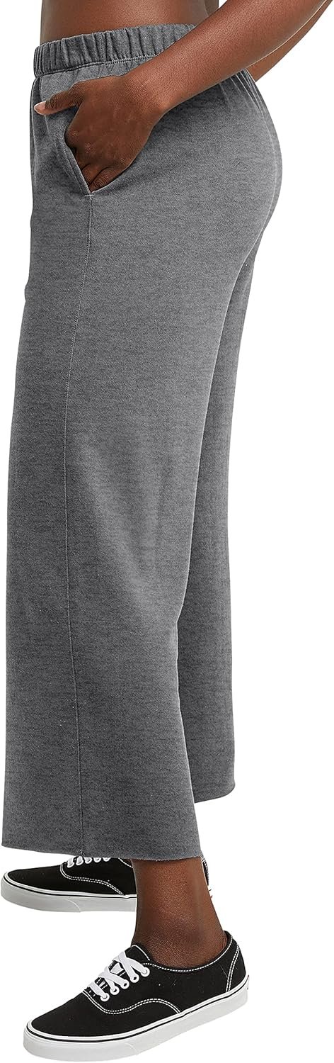 Jngrtsyjvip Fashion  Women's Originals Wide Leg Crop Pants, Retro Lightweight French Terry Pants, 25"