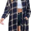 Jngrtsyjvip Fashion   Women's Button Down Flannel Shirts Plaid Shacket Long Sleeve Collared Long Jacket Coats