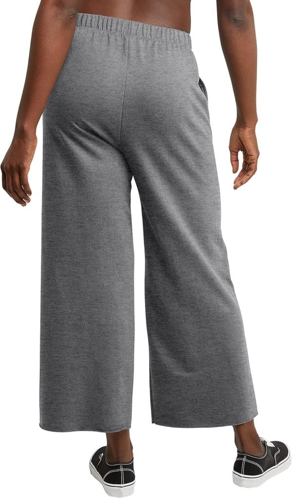 Jngrtsyjvip Fashion  Women's Originals Wide Leg Crop Pants, Retro Lightweight French Terry Pants, 25"