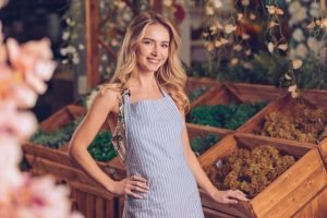 Model Wearing a Chic Women's Clothing Dress in Summer Floral Print